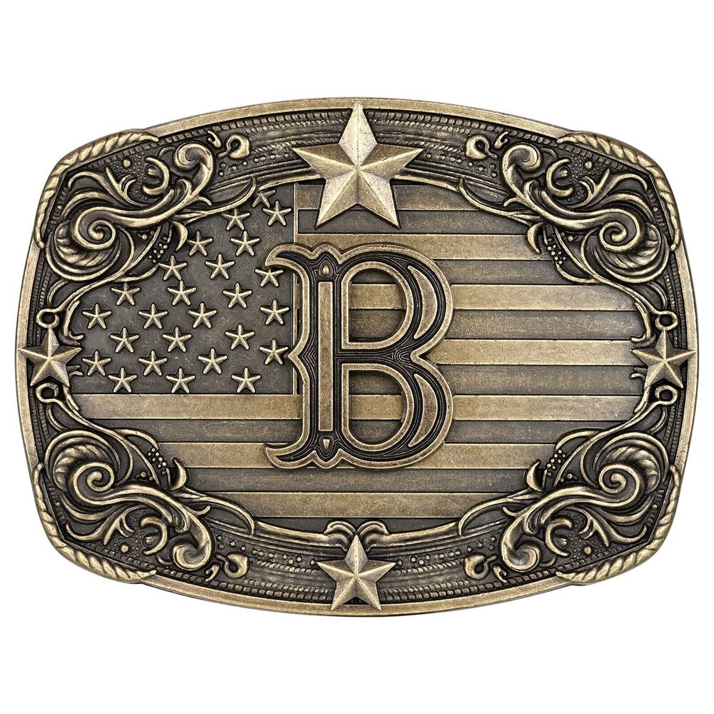 4483 Western Belt Buckle Initial Letter ABCDJRM to Z Rodeo Cowboy Belt